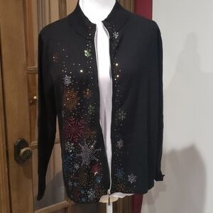 DRAPERS and Damons Sequence Zip Up Sweater NWOT